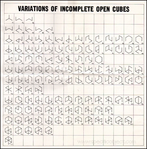 Sol LeWitt / Wall Drawings & Structures : The Location of Six Geometric Figures / Variations of Incomplete Open Cubes