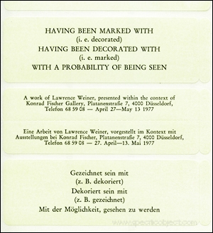 Having Been Marked With / (i.e. decorated) / Having Been Decorated With / (i.e. marked) / With a Probability of Being Seen