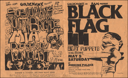 [ Black Flag at Perkins Palace / Sat. April 28th / May 5 Saturday ]