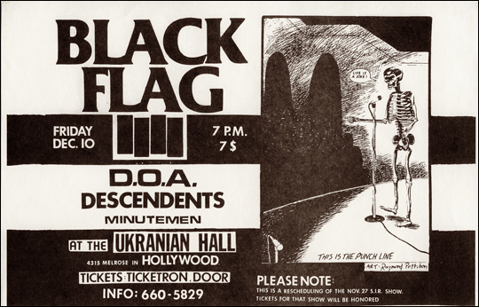 [ Black Flag at the Ukranian Hall [Life is a Joke] / Friday Dec. 10 ]