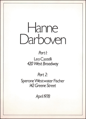 Hanne Darboven Part 1 / Part 2