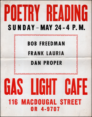 Poetry Reading : Gas Light Cafe