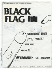 [ Black Flag on Broadway [ Without Love ] / Fri. Jan. 21 ]