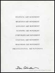 Political Art Movement / Religious Art Movement / Affluent Art Movement / Academic Art Movement / Corporate Art Movement / Cultural Art Movement / Mass Media Art Movement / Organizational Art Movement