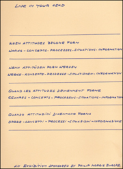 Live in Your Head : When Attitudes Become Form : Works, Concepts, Processes, Situations, Information / wenn Attitüden Form werden : Werke, Konzepte, Vorgänge, Situationen, Information / quand les attitudes deviennent forme : oeuvres, concepts, processus, situations, information / quando attitudini diventano forma : opere, concetti, processi, situazioni, informazione