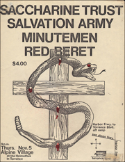 [ Saccharine Trust, Salvation Army, Minutemen and Red Beret at Alpine Village / Thurs. Nov. 5 ]