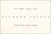 Richard Prince : New Museum Window Sept 27 / Printed Matter Window October