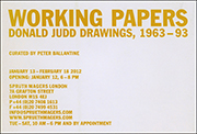 Working Papers : Donald Judd Drawings, 1963 - 93